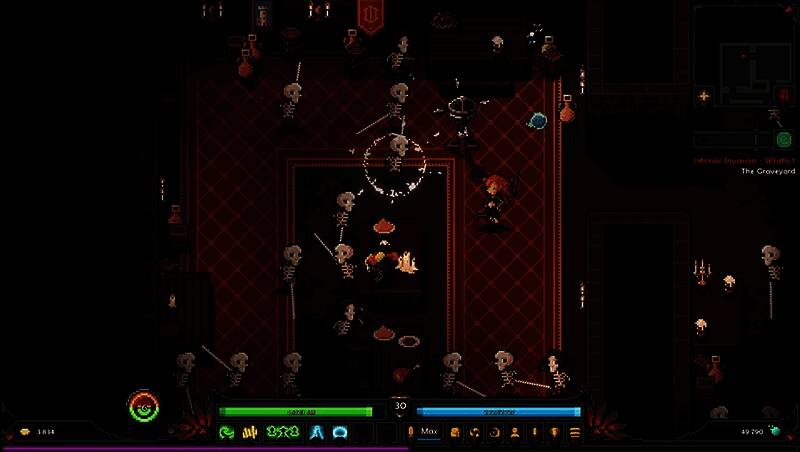 《The Slormancer》战斗场景，角色释放技能对抗怪物群