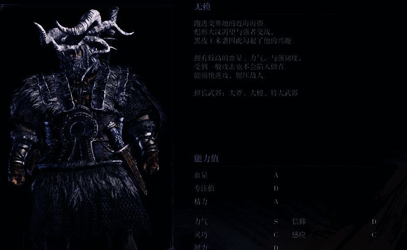 无赖角色属性面板截图，显示高生命、高力量低魔力数据