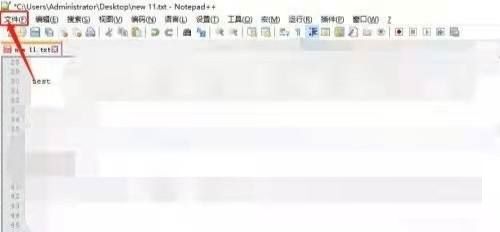 NotePad++界面中文件菜单被选中，下拉列表包含多个操作选项