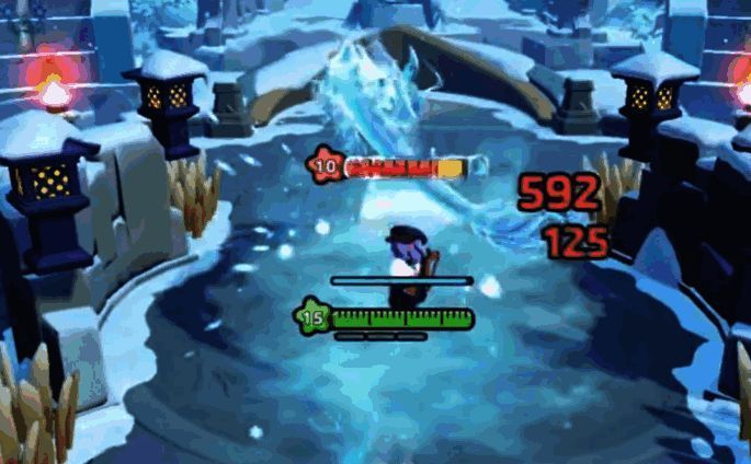 冰夷召唤冰霜巨龙，锁链化作巨龙轰击敌方区域