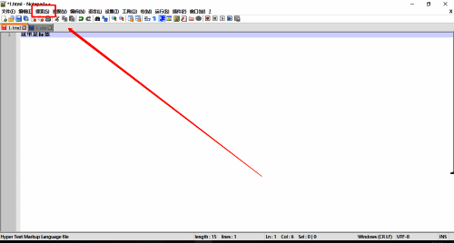 Notepad++搜索菜单展开后的子选项，书签功能位于其中
