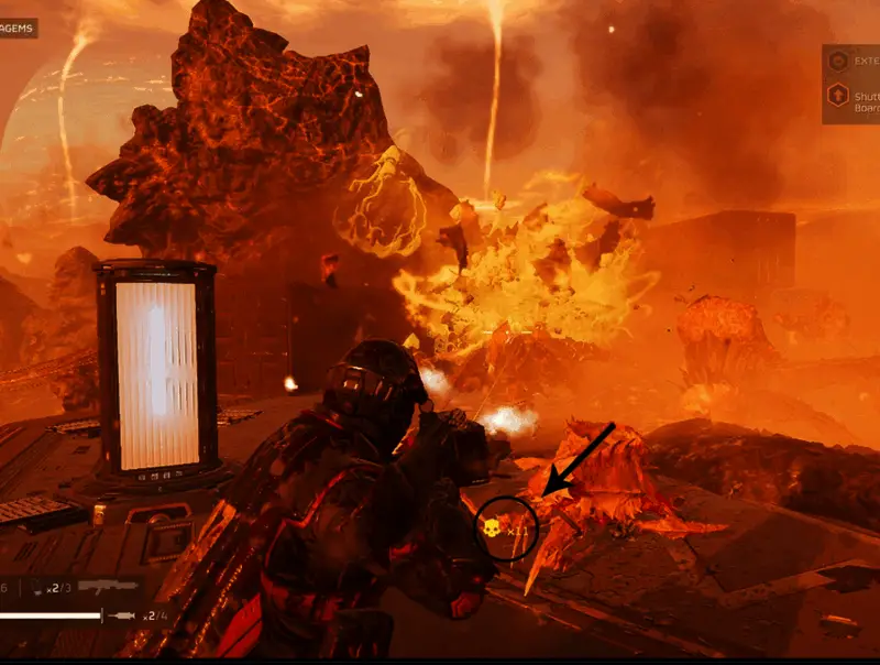 角色连续射击过程中敌人接连倒下的战斗场面