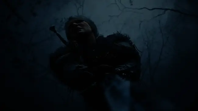 《巫师4》场景构建过程图示，显示地形生成与植被分布细节