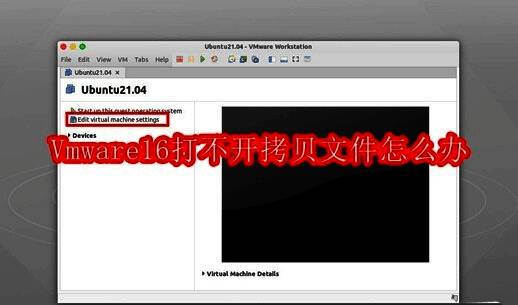 VMware 16编辑虚拟机设置界面截图