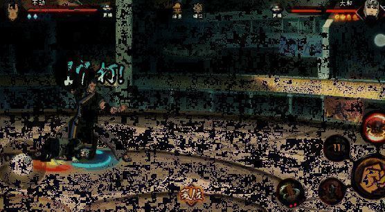 不动施展忍术制造流沙漩涡，沙流旋转，极具视觉冲击力