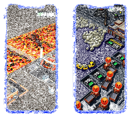 《Trash Tycoon》万圣节主题场景，河流与地面纹理细节精致