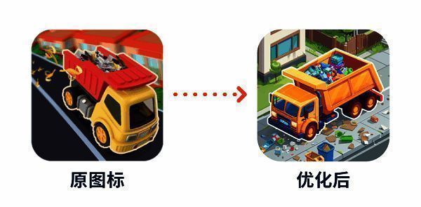 《Trash Tycoon》游戏图标设计过程展示，AI生成多款风格各异的图标草图