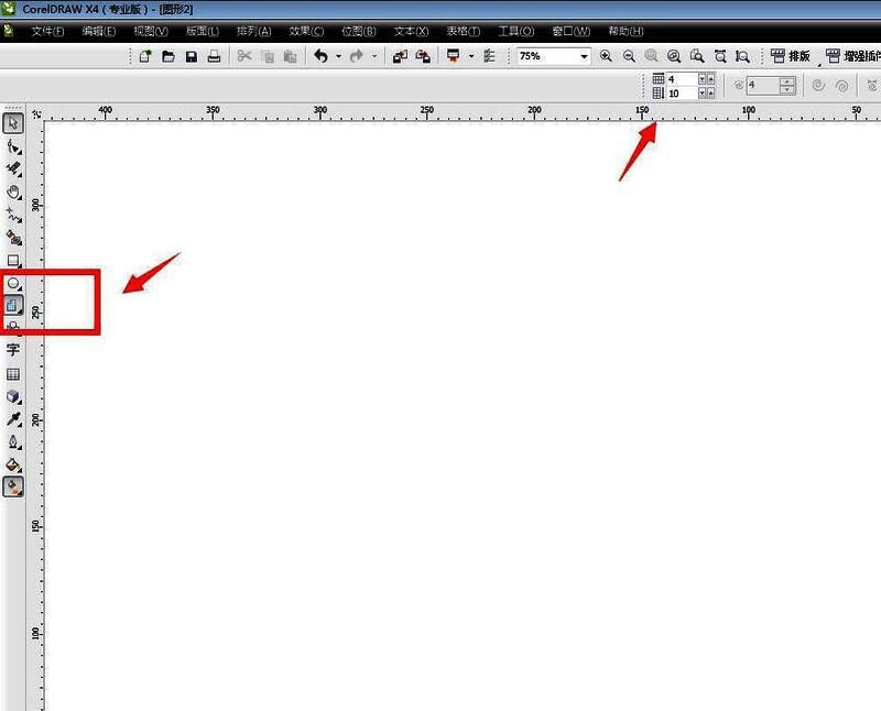CorelDRAW中使用图纸工具绘制表格的操作界面截图