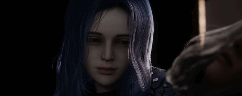 游戏场景截图，展示角色在昏暗房间中与神秘画作互动的画面