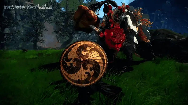 《狂野之心S》武器“伞刃”实战画面，角色手持伞刃进行格挡反击