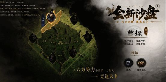 游戏界面展示六大诸侯势力选择界面，每位主公形象威严且各具特色