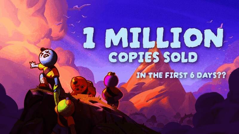 AGGRO CRAB官方推文截图，表达对《PEAK》销量爆火的惊讶与调侃