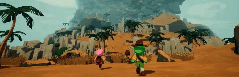 游戏中玩家团队在雪山地形中艰难攀爬的场景，画面风格清新但充满紧张感