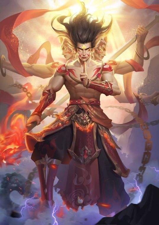 斗地主共创武将哪吒、东海龙王、孙悟空集体亮相，背景为节日庆典风格