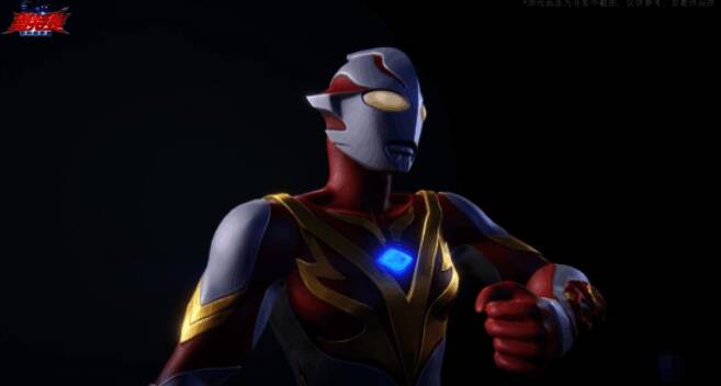 梦比优斯炽热勇气形态全身燃烧着火焰般的能量特效