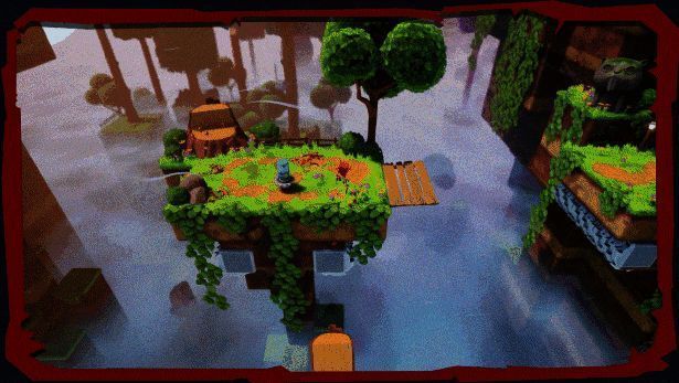 角色在3D环境中跳跃躲避锯齿陷阱的精彩画面