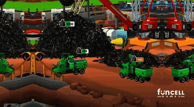 《Trash Tycoon》游戏画面展示玩家操控角色清理城市并扩建回收站的场景