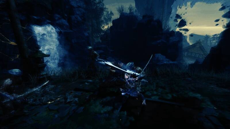 《鬼武者：剑之道》展示角色使用双手武器施展必杀技的瞬间，画面充满动态张力