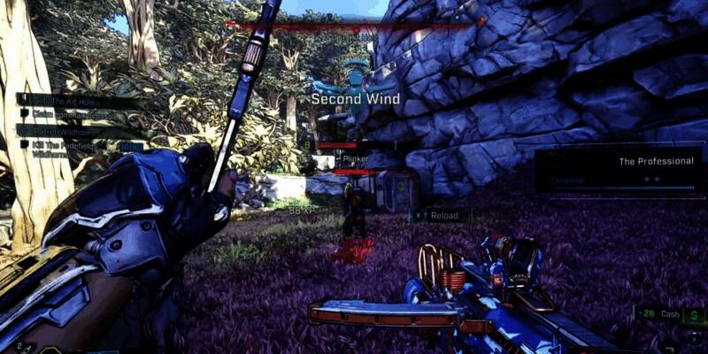 《无主之地4》飞刀武器展示，空中飞行轨迹清晰可见