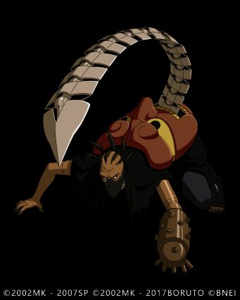 火影忍者手游中蝎「绯流琥」的高招A忍立绘展示，整体造型华丽而冷峻