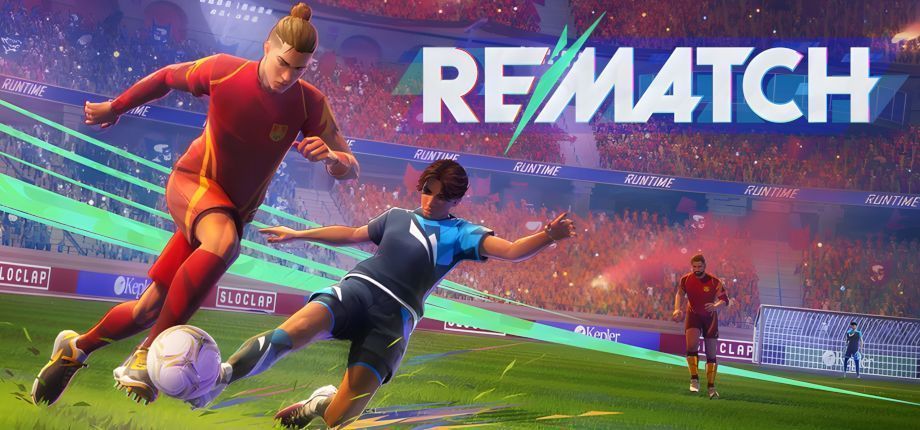 游戏比赛画面，球员激烈拼抢足球的场景