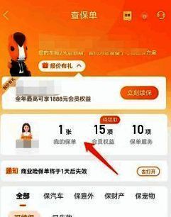 保单选择页面截图，显示多个可点击查看的保单条目