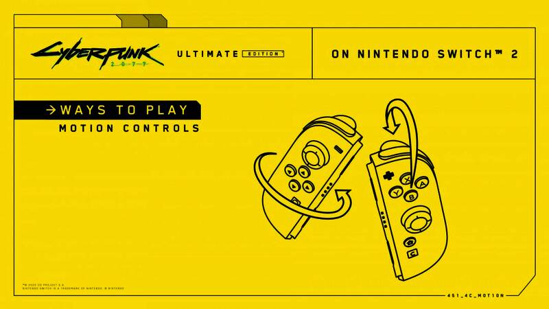 双手持Joy-Con进行旋转操作的演示图，角色在屏幕上做出对应动作