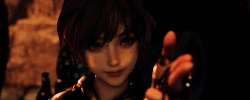 《剑星》角色恩雅与苏的互动场景，背景为未来都市风格