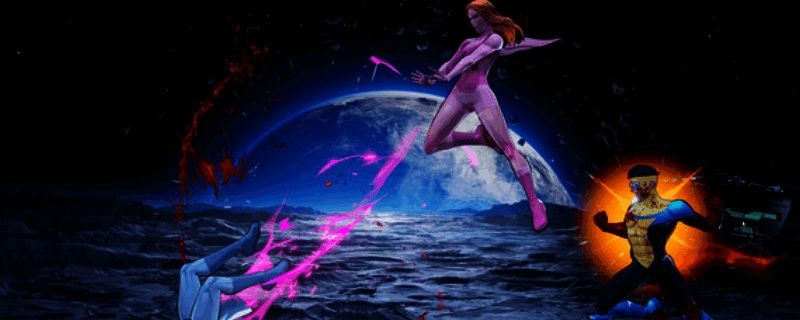 游戏封面展示了一位身穿红色战衣的英雄角色，背景是充满科技感的城市景观