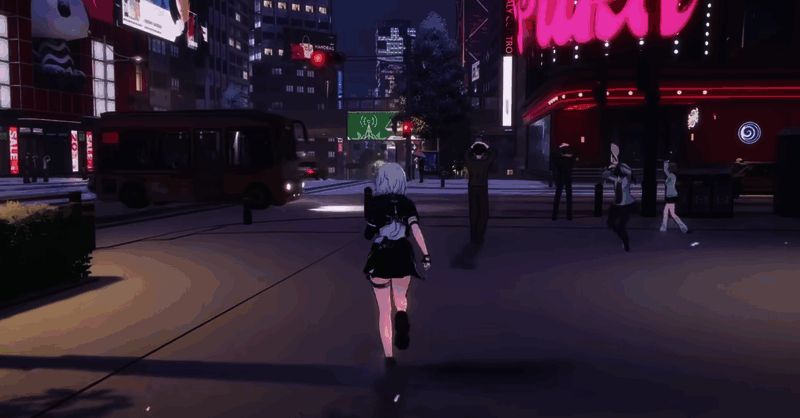 异环玩家驾驶车辆在雨天疾驰，路面湿滑轮胎溅起水花