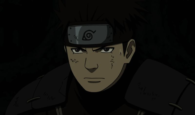 猿飞日斩身穿火影长袍，神情坚定地站立于木叶村高塔之上