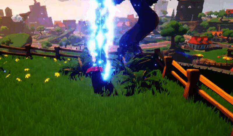 玩家操控角色高举头锤，用力砸向裂缝，火花四溅，气氛紧张刺激