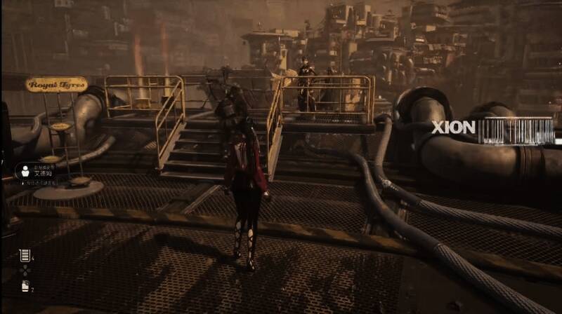 角色装备红色服装，手持武器站立于光效背景中