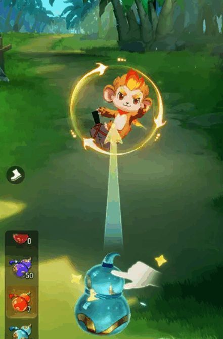 灵兽进化界面，展示灵兽进化前后对比图