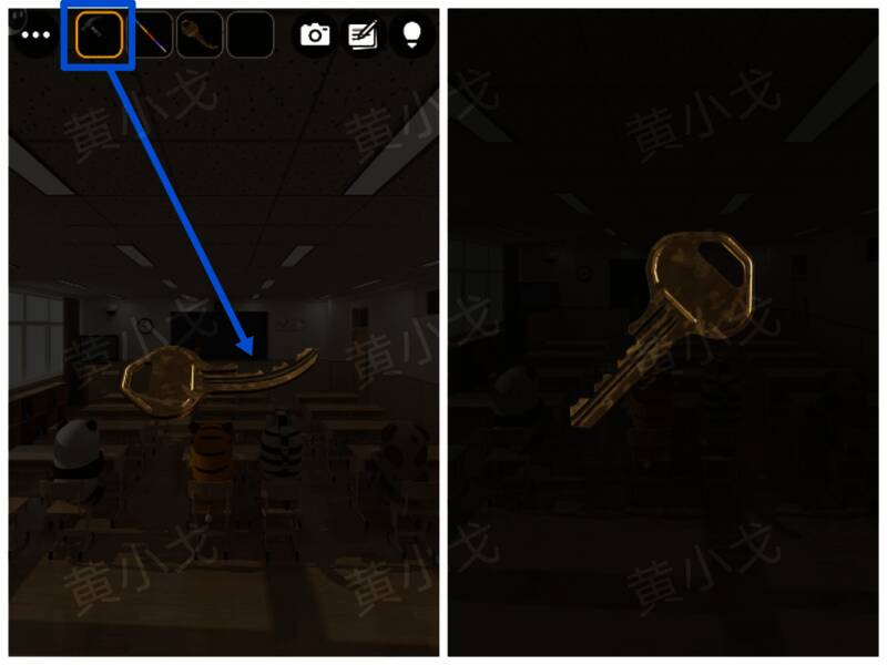 锤子矫正钥匙过程演示，金属变形效果逼真
