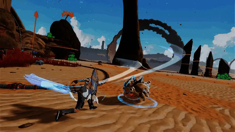 《星跃狂飙》战斗场景图，展现与巨型Boss激烈对抗