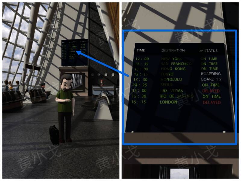 电子显示屏显示多个国际航班实时状态信息