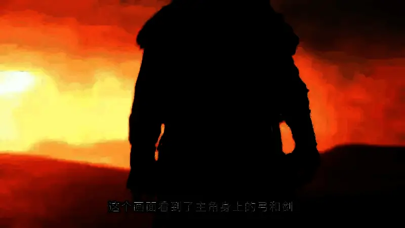 主角手持弓箭在沙漠环境中作战的场景