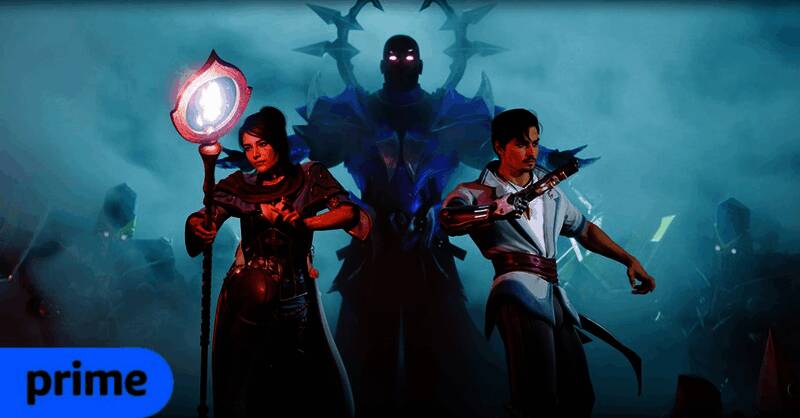 亚马逊平台免费游戏界面展示，左侧为《黑暗史诗2》，右侧为《暗使》游戏图标