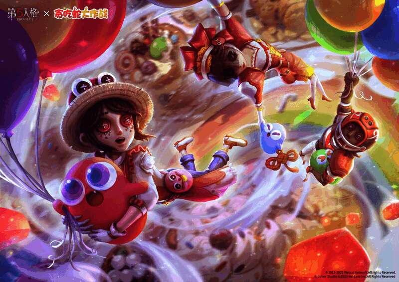 第五人格x贪吃蛇大作战联动宣传图，展示园丁角色的蛇岛伙伴时装设计