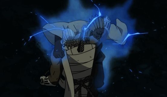 艾释放奥义技能，周围雷电环绕，敌人被击飞