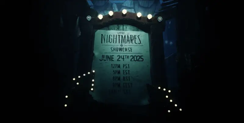 《小小梦魇》系列官方预告海报，背景阴森诡异，营造出浓厚的恐怖氛围