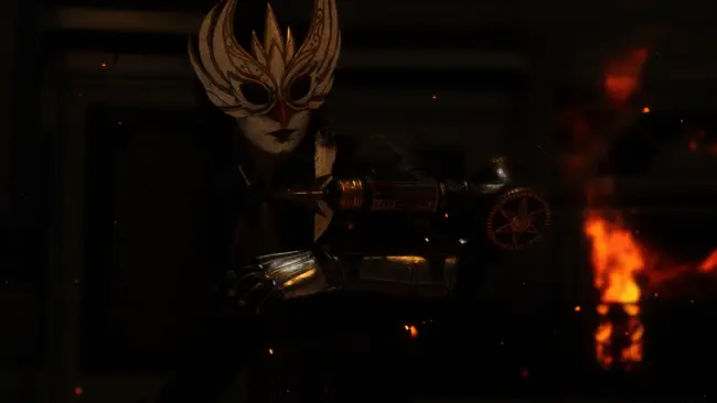 《匹诺曹的谎言：序曲》DLC宣传图，展示新角色蕾亚手持双刃与巨型BOSS激烈交战的场面