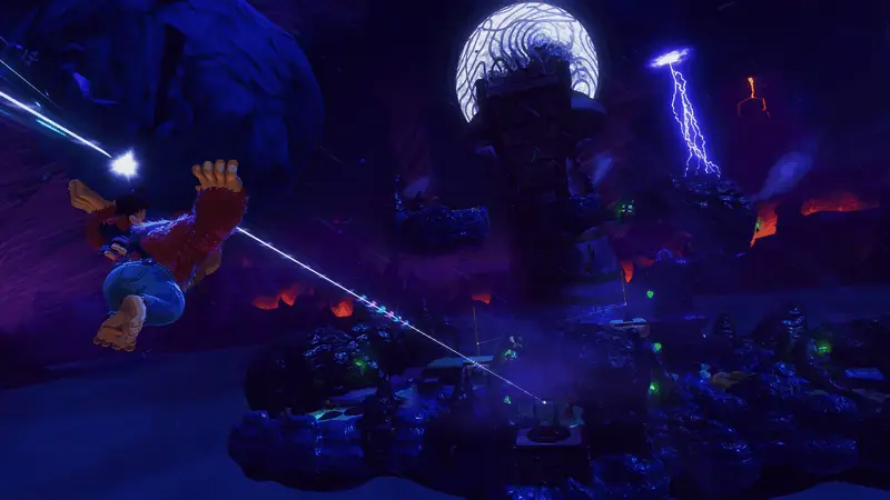 大金刚攀爬巨型藤蔓，背景是壮丽的日落景象