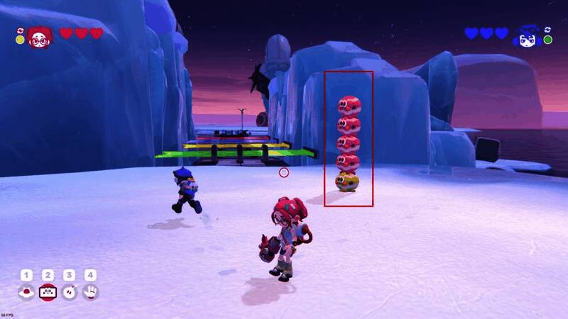 游戏关卡场景截图，展现叠姆排列与战斗环境细节