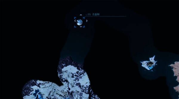 幻兽帕鲁游戏地图界面展示，高亮显示雪地高原区域