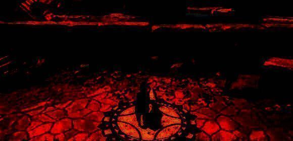 角色站在圆盘中央，身上没有任何装饰，正在进行咩叫动作