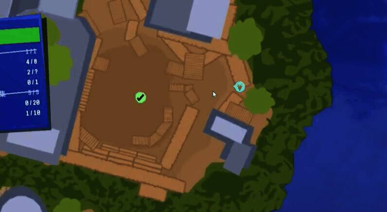 地图界面显示挖掘现场右侧的具体坐标位置