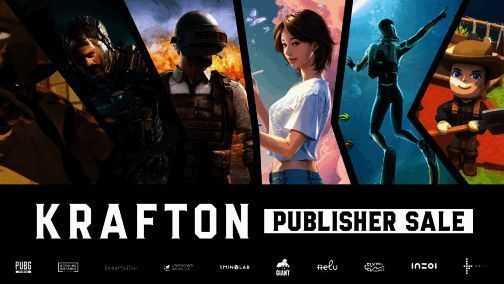 KRAFTON Steam促销活动宣传图，展示多款游戏封面及折扣信息