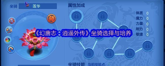 幻唐志逍遥外传游戏界面展示坐骑系统操作界面